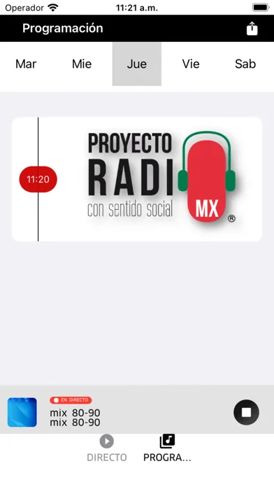 Capturas de tela do Proyecto Radio Mx