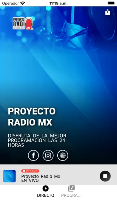 Capturas de tela do Proyecto Radio Mx