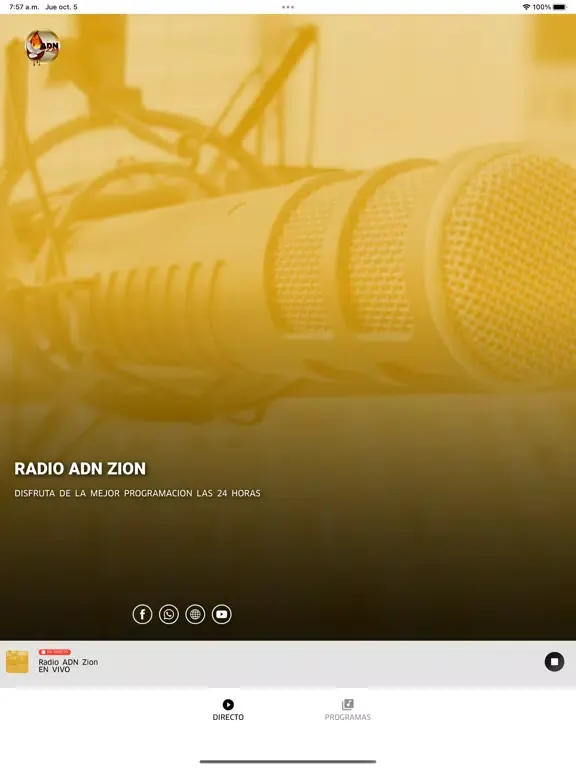 Zrzuty ekranu Radio ADN Zion iPad 