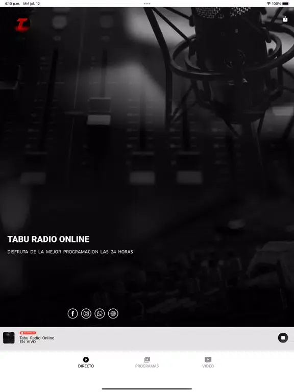 Tabu Radio Online iPad Screenshots