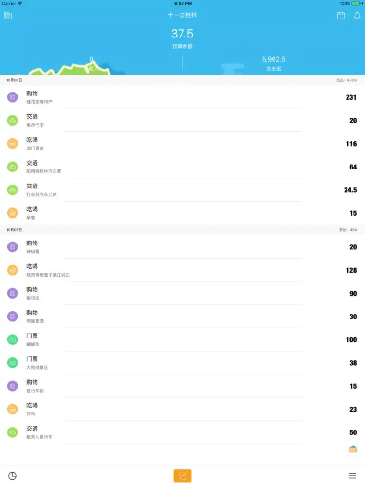 تصاویر 记账本-能共享的记帐软件 iPad 