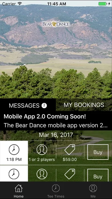Bear Dance Golf Tee Times سکرین شاٹس