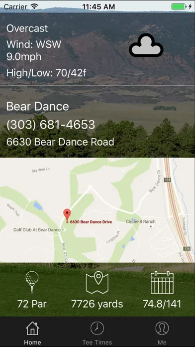 Bear Dance Golf Tee Times سکرین شاٹس