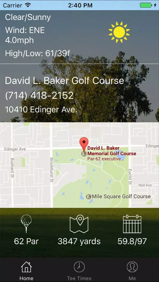 David L Baker Golf Tee Times Screenshots