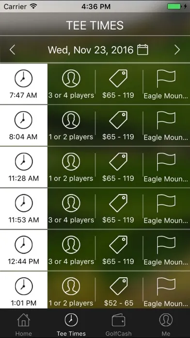 Capturas de pantalla de Eagle Mountain Golf Tee Times