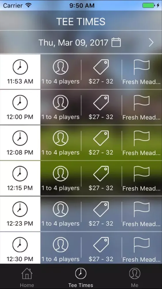 Ảnh chụp màn hình của Fresh Meadow Golf Tee Times
