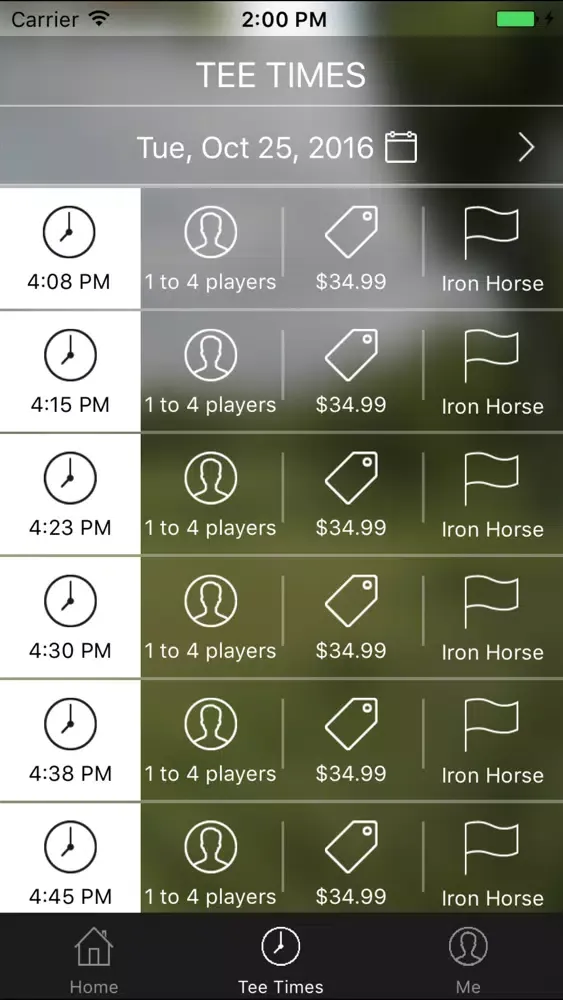 Zrzuty ekranu Iron Horse Golf Tee Times