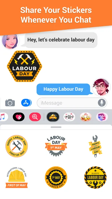 Labor Day Stickers Pack!应用截图