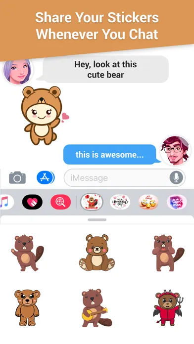 Capturas de tela do The Beaver and Bear Emojis