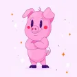 Animated Pink Pig Stickers
