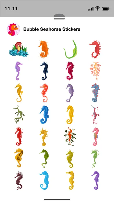 Bubble Seahorse Stickers应用截图