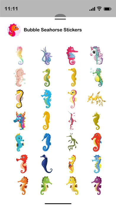 Bubble Seahorse Stickers应用截图