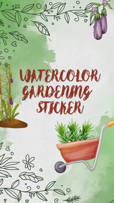 Capturas de tela do Watercolor Gardening Sticker