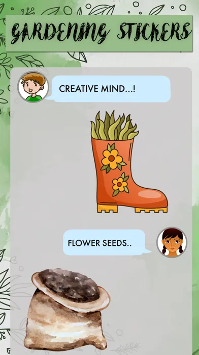 Capturas de tela do Watercolor Gardening Sticker