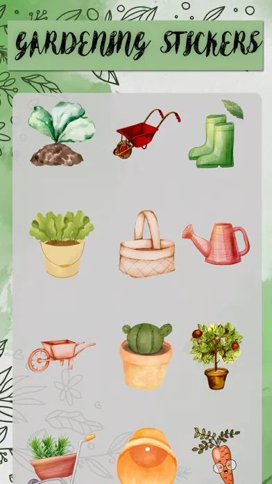 Capturas de tela do Watercolor Gardening Sticker