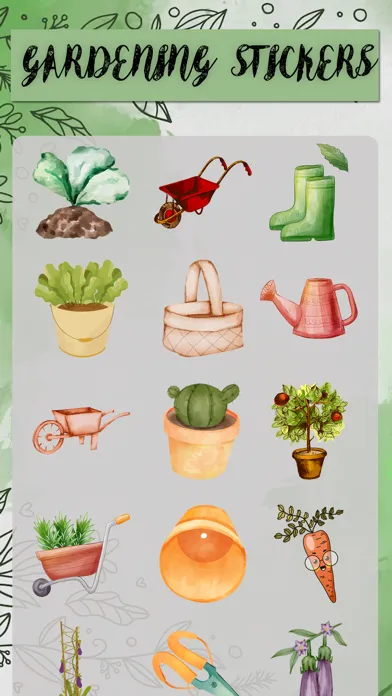 Capturas de tela do Watercolor Gardening Sticker
