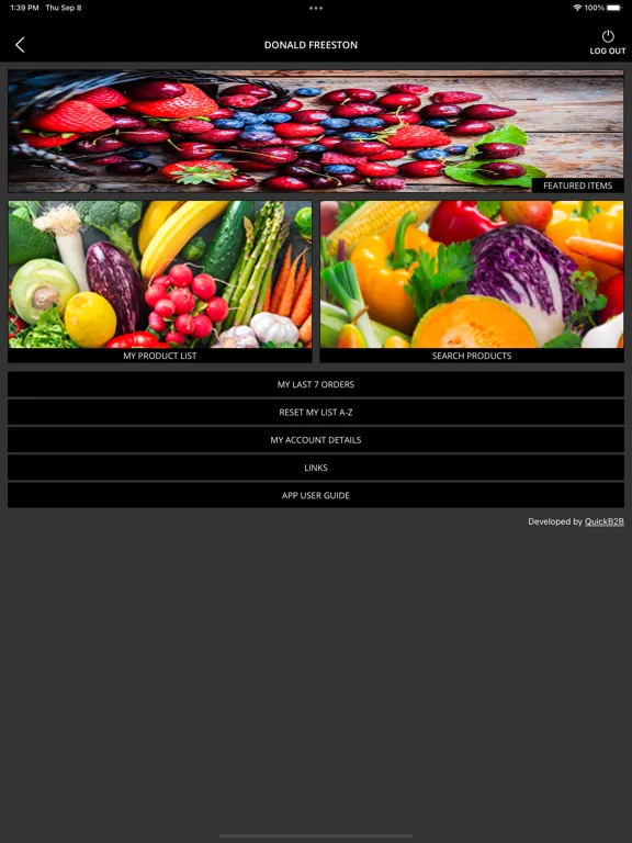 Capturas de tela do Donald Freeston Fresh Produce iPad 