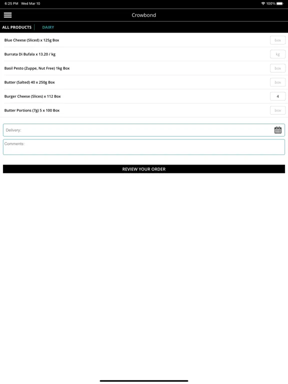 Скриншоты Crowbond Foodservice iPad 