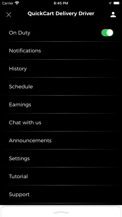QuickCart Delivery Driver Screenshots
