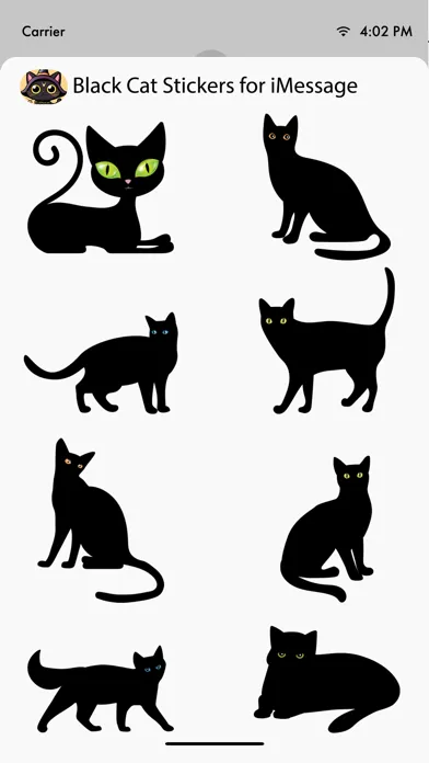 Скриншоты Black Cat Sticker for iMessage