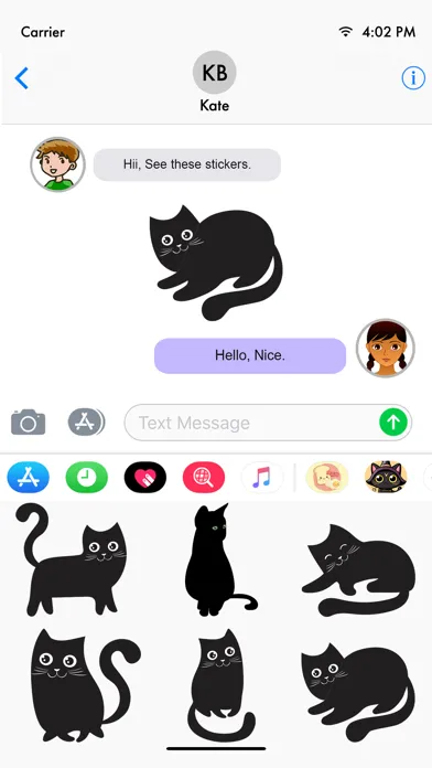 Скриншоты Black Cat Sticker for iMessage