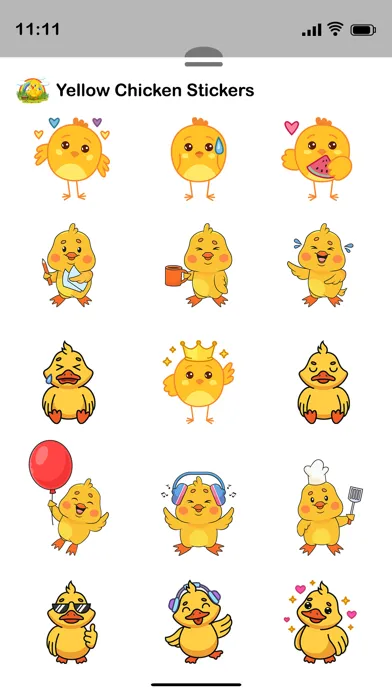 Capturas de tela do Yellow Chicken Sticker