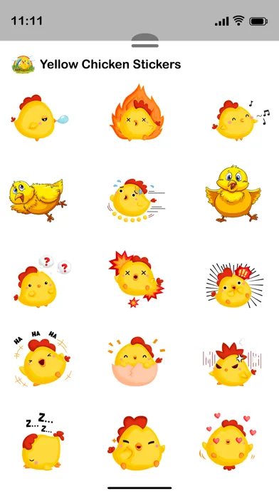 Capturas de tela do Yellow Chicken Sticker