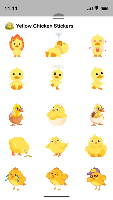 Capturas de tela do Yellow Chicken Sticker