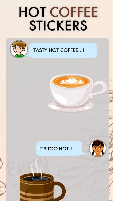 Coffee-Hot Coffee Stickers Screenshots