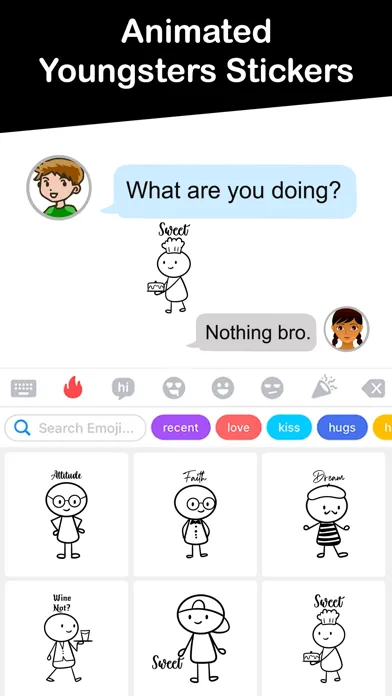 Скриншоты Animated Youngsters Stickers