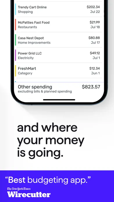 Screenshot di Quicken Simplifi: Budget Smart