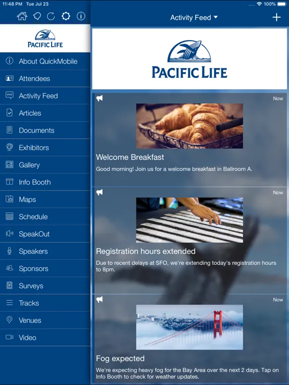 ภาพหน้าจอของ Pacific Life Meetings iPad 