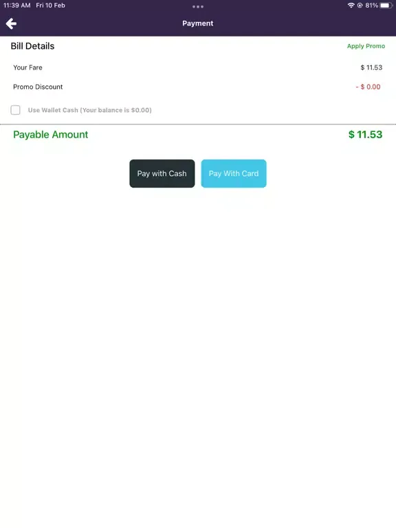 QuickRides Trip App iPad 应用截图