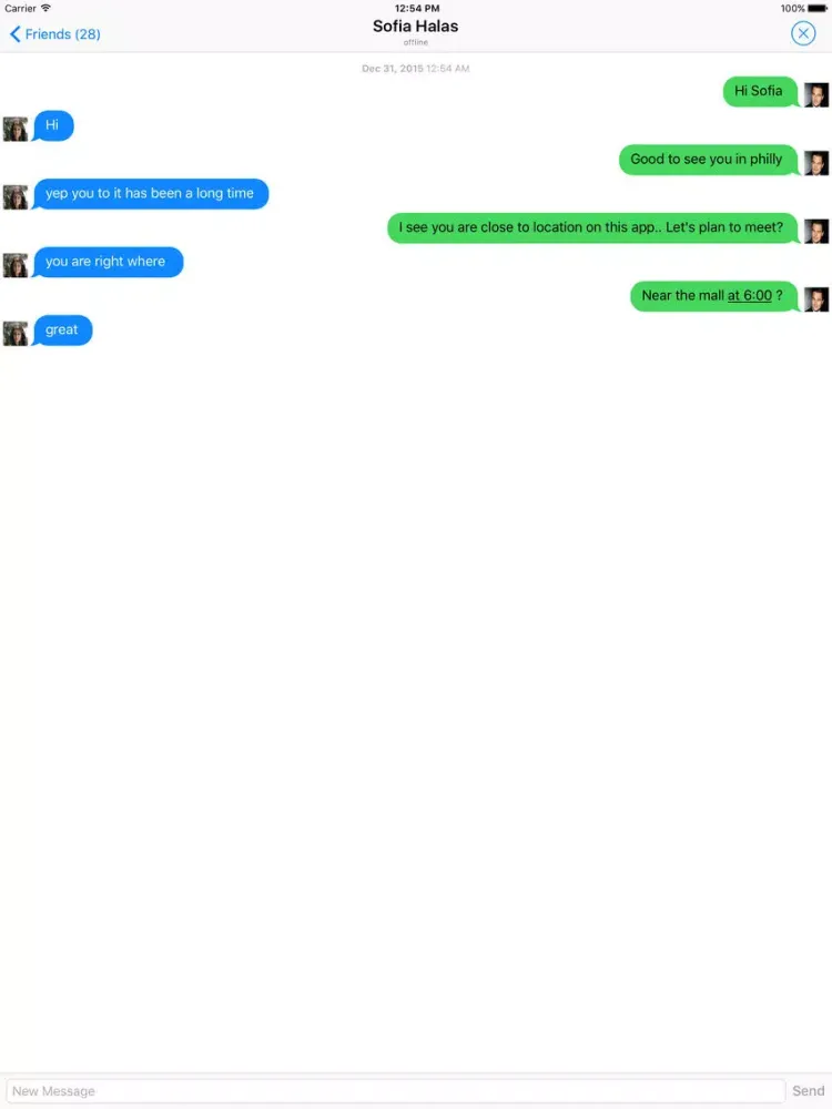Zrzuty ekranu local hangout video text chat iPad 