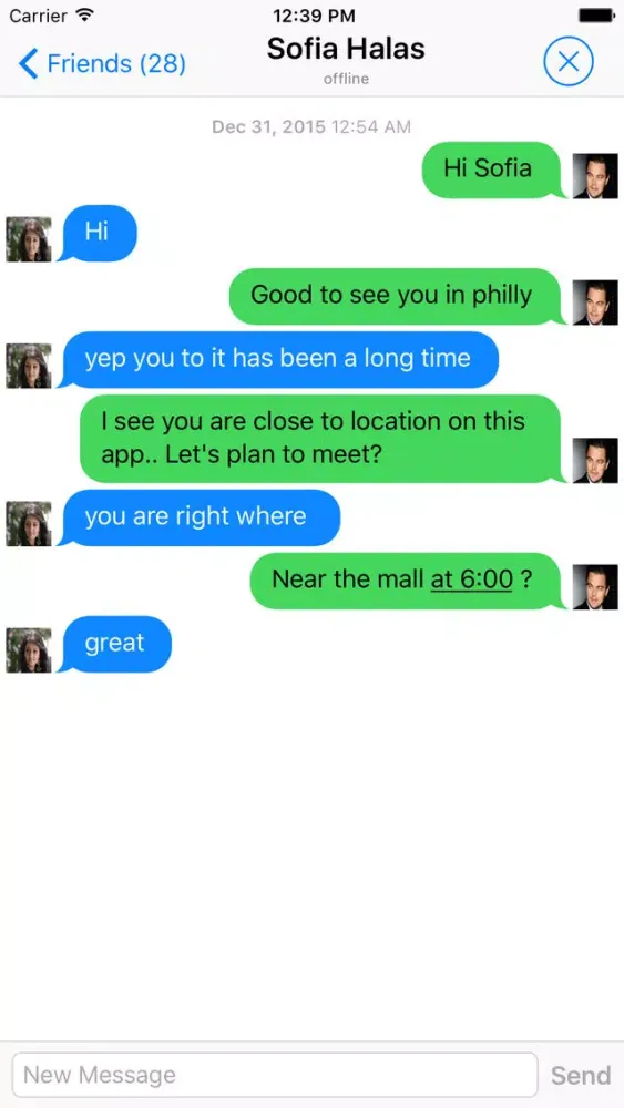 Zrzuty ekranu local hangout video text chat