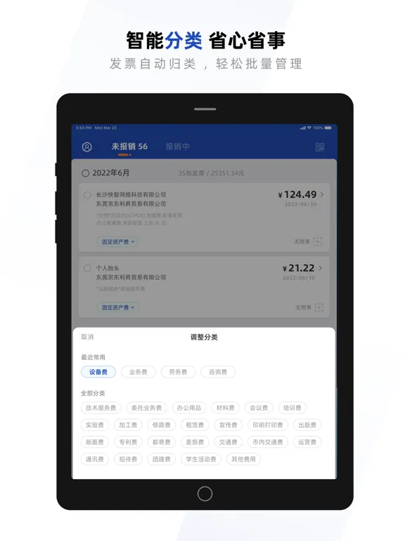 Capturas de tela do 发票盒子-Ai管理发票小秘书 iPad 
