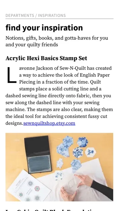 Tangkapan skrin Quiltmaker Magazine