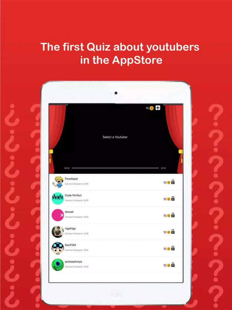 Youtubers Quiz USA 2k17 Trivia iPad 應用截圖