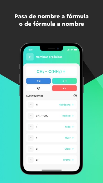 Screenshot di Quimify: Nomenclatura Química