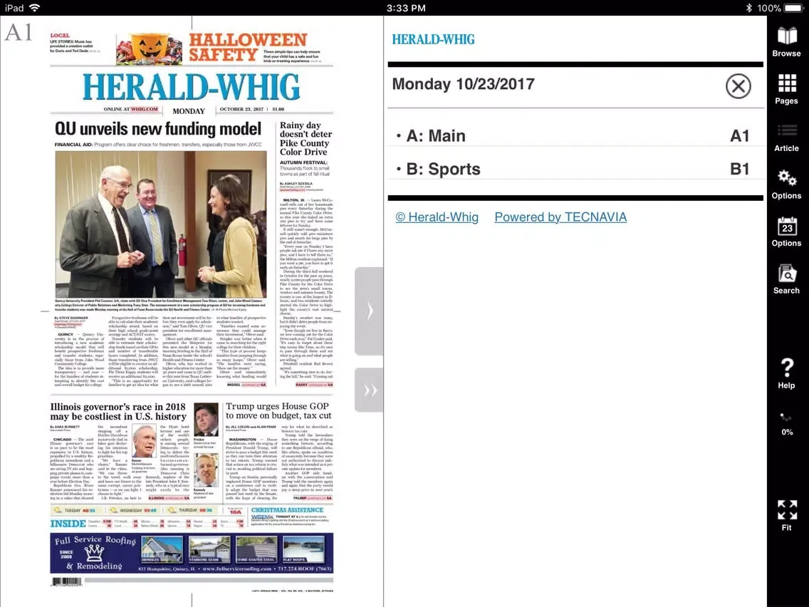 Herald-Whig E-Edition iPad 应用截图