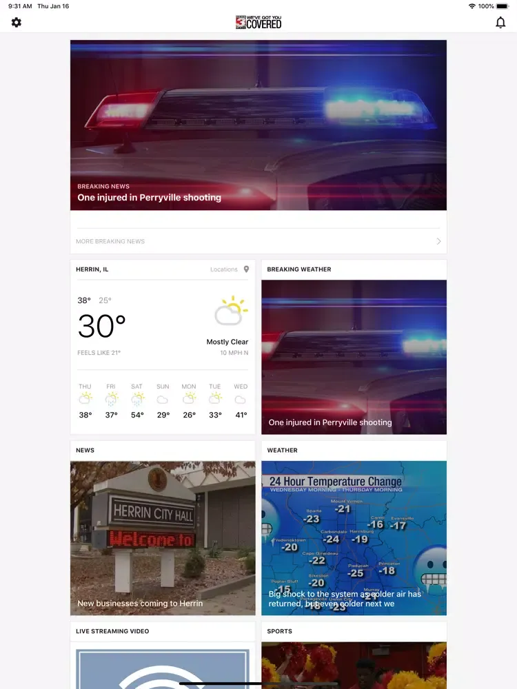 Ảnh chụp màn hình của WSIL-TV News 3 iPad 