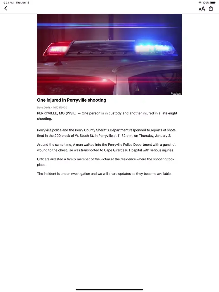 Ảnh chụp màn hình của WSIL-TV News 3 iPad 