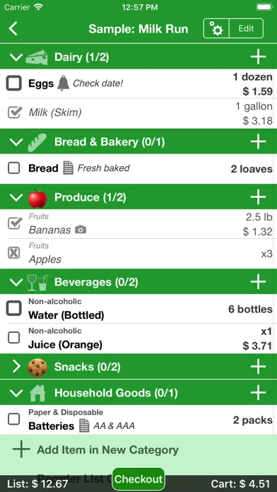 Shopping (Grocery List) スクリーンショット