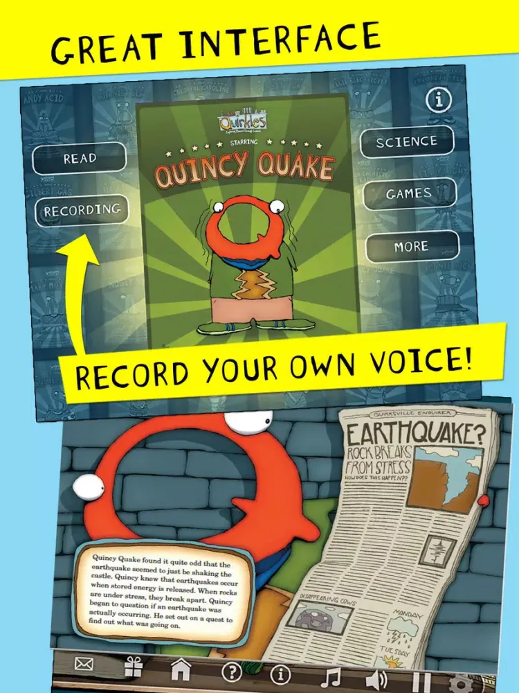 Ảnh chụp màn hình của Quincy Quake iPad 