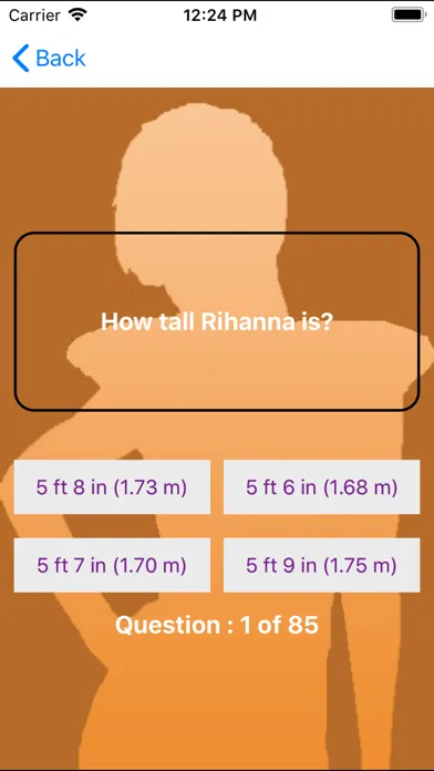 Quiz App - "Rihanna Edition" স্ক্রিনশট