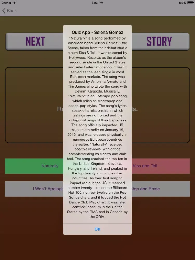 تصاویر Quiz App - "Selena Gomez Edition" iPad 