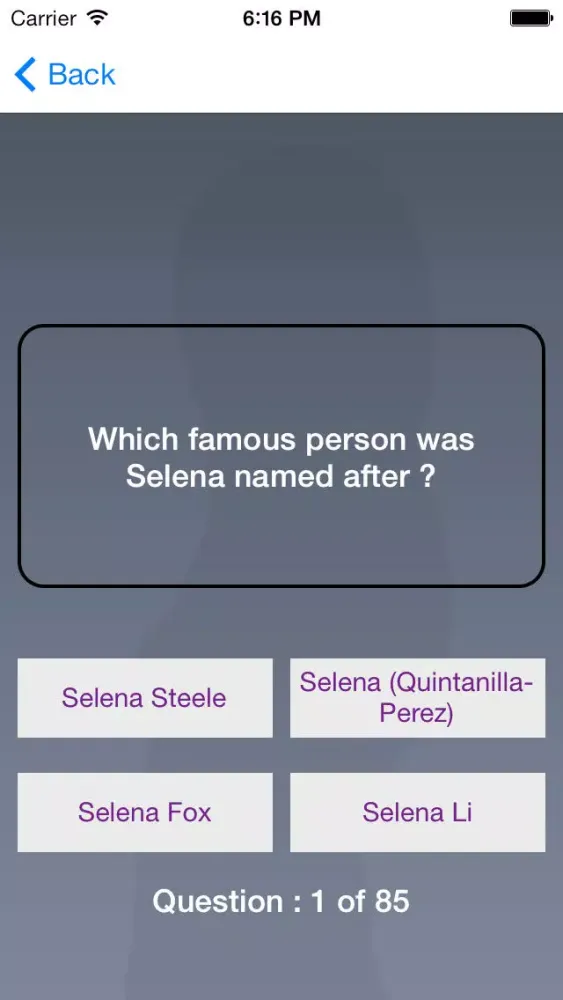 تصاویر Quiz App - "Selena Gomez Edition"