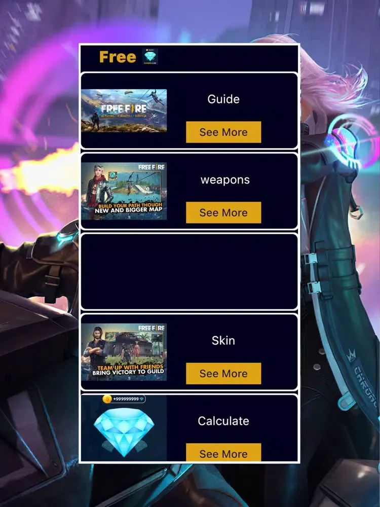 Calc Diamonds FF for FreeFire iPad  سکرین شاٹس
