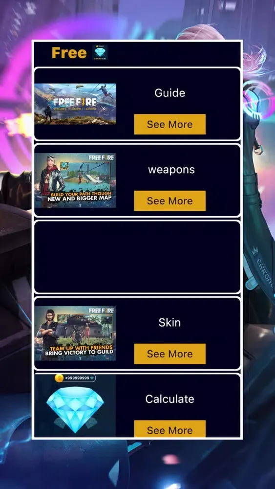Calc Diamonds FF for FreeFire سکرین شاٹس