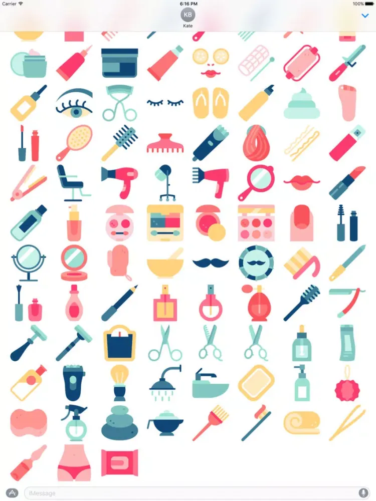 صور Makeup Stickers - Glamour and Beauty Emoji iPad 